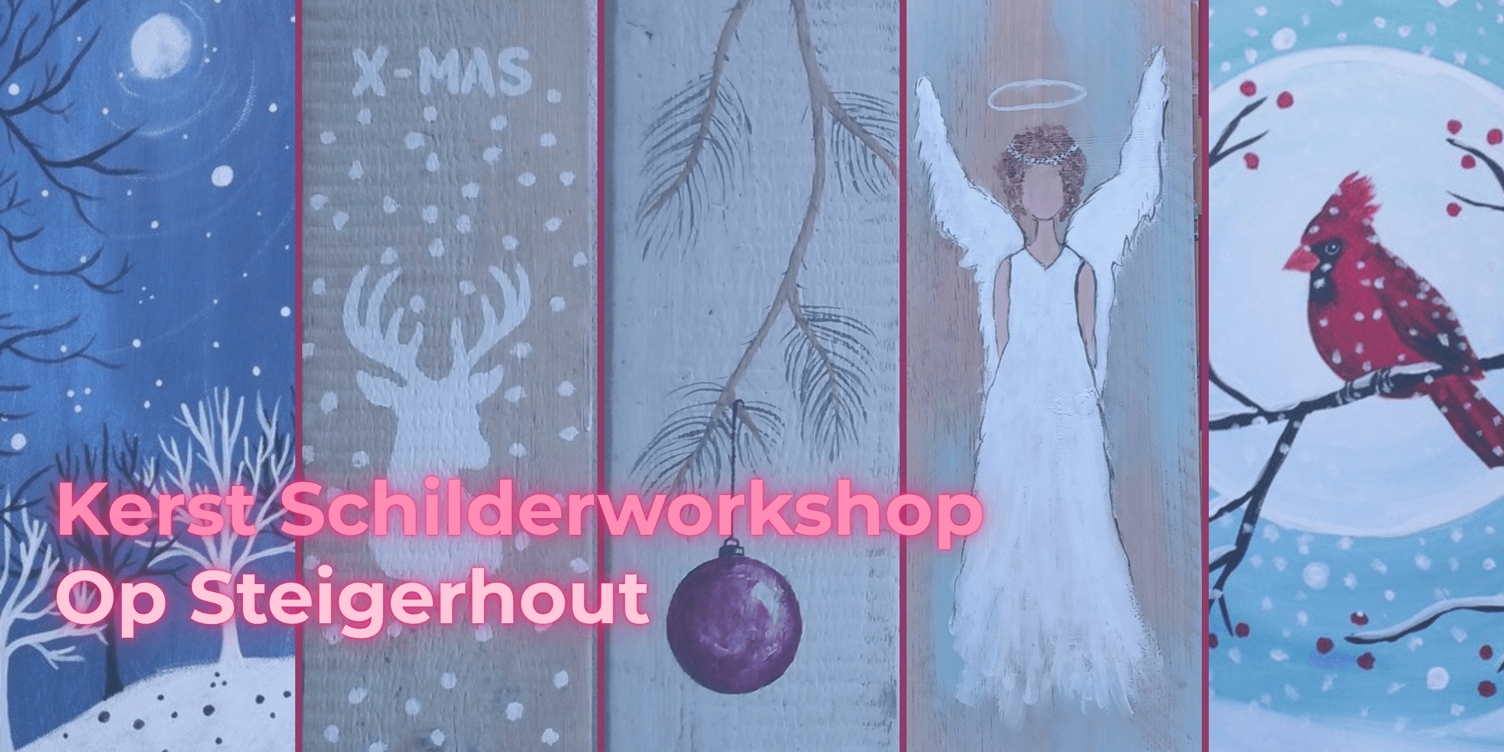 Kerst Schilderworkshop op Steigerhout