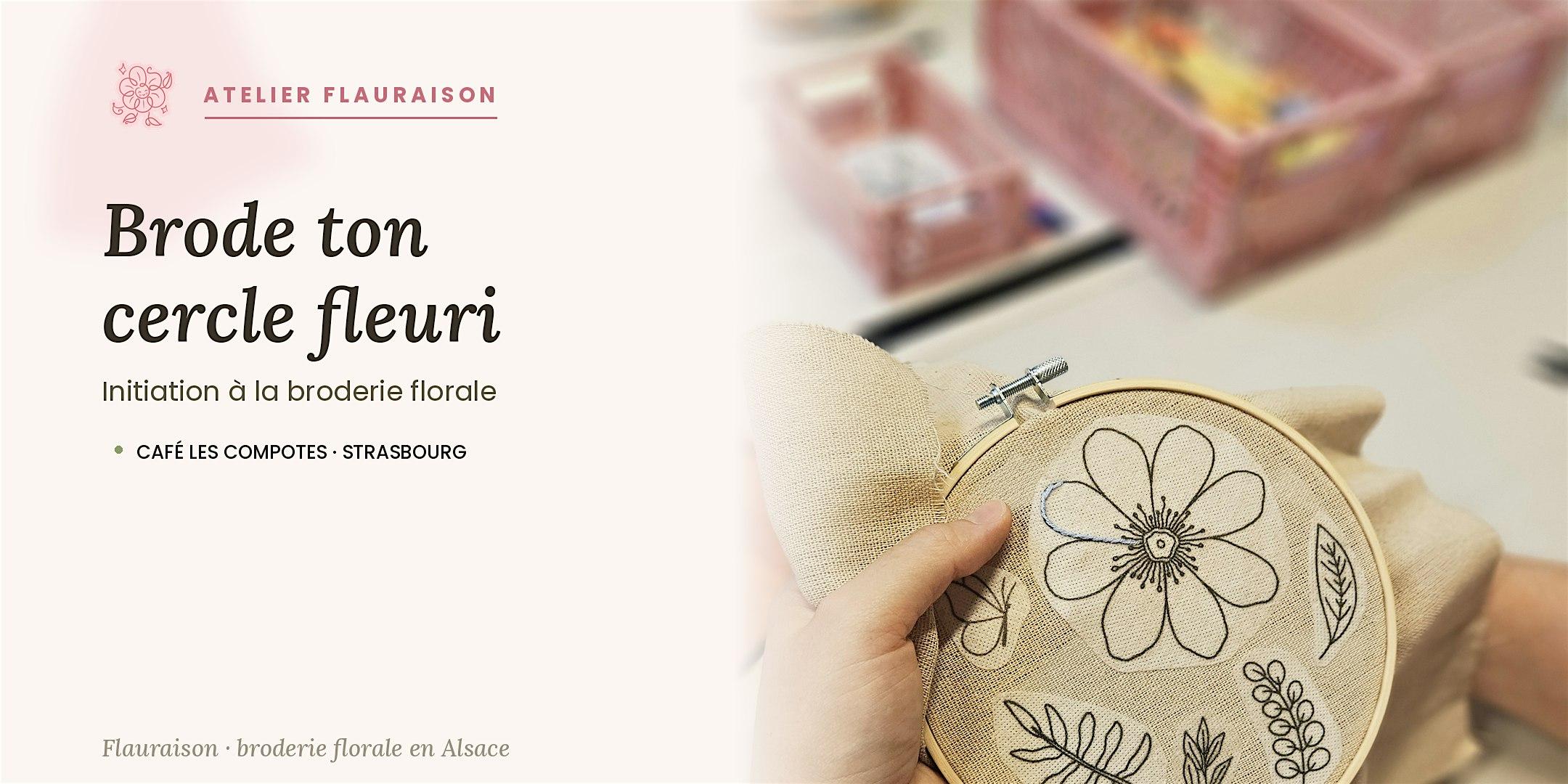 Brode ton cercle fleuri • Initiation à la broderie florale