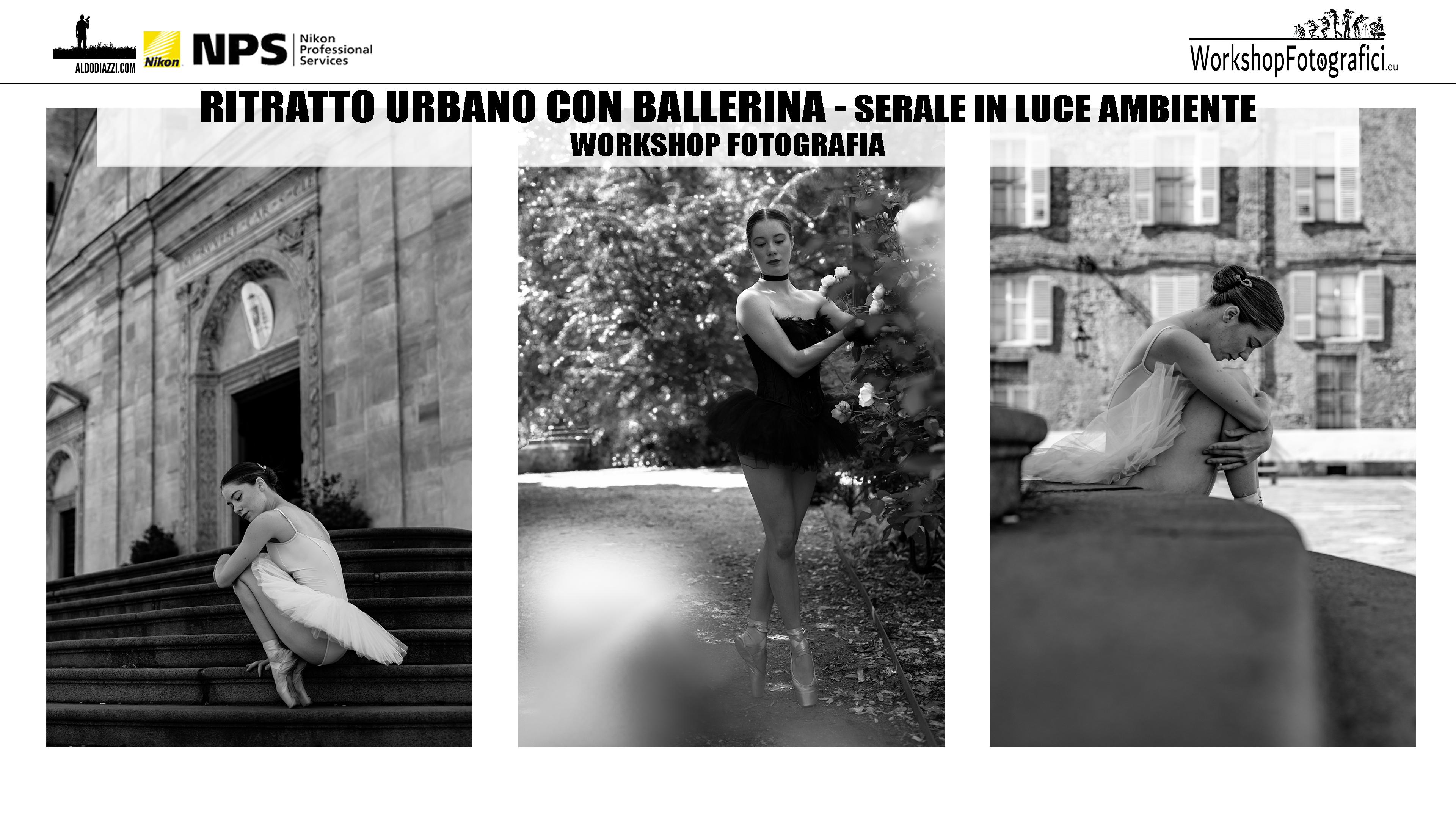 Torino - Ritratto Ambientato urbano con ballerina (serale) in luce ambiente