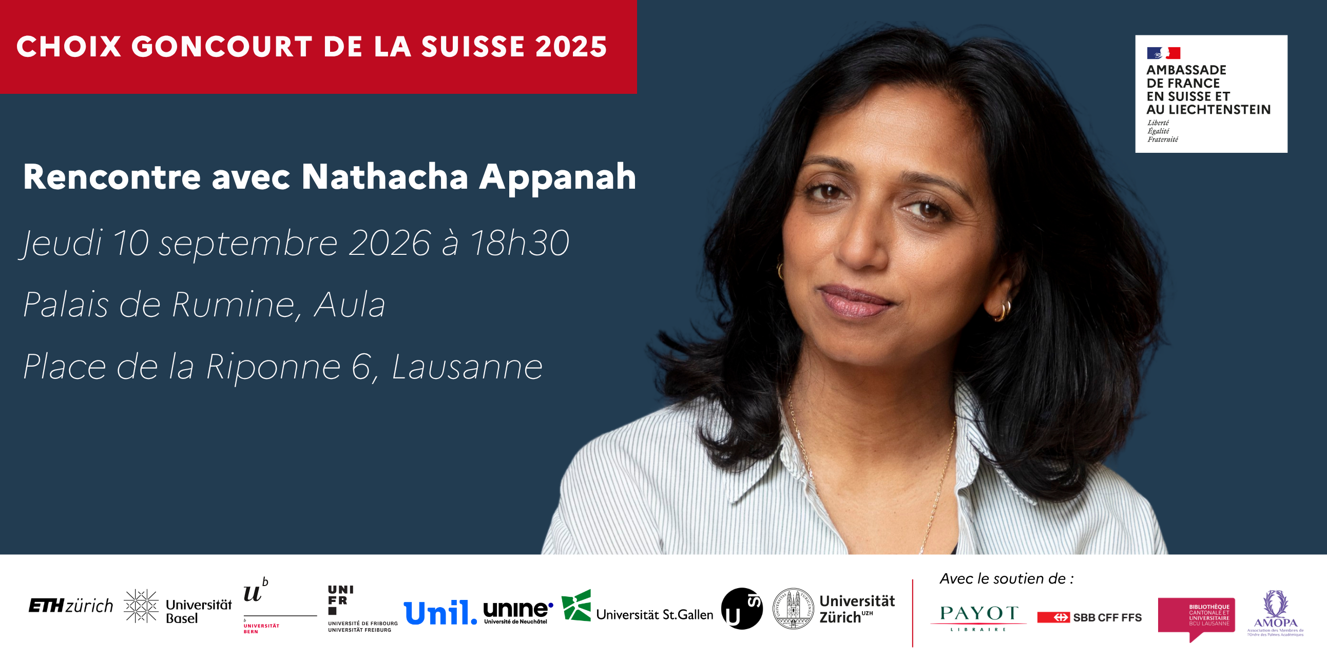 Rencontre avec Nathacha Appanah, lauréate du Choix Goncourt de la Suisse