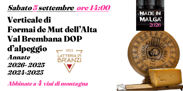 Verticale di Formai de Mut dell’Alta Val Brembana DOP d’alpeggio