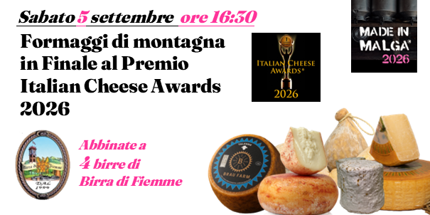 Formaggi di montagna in Finale al Premio Italian Cheese Awards 2026