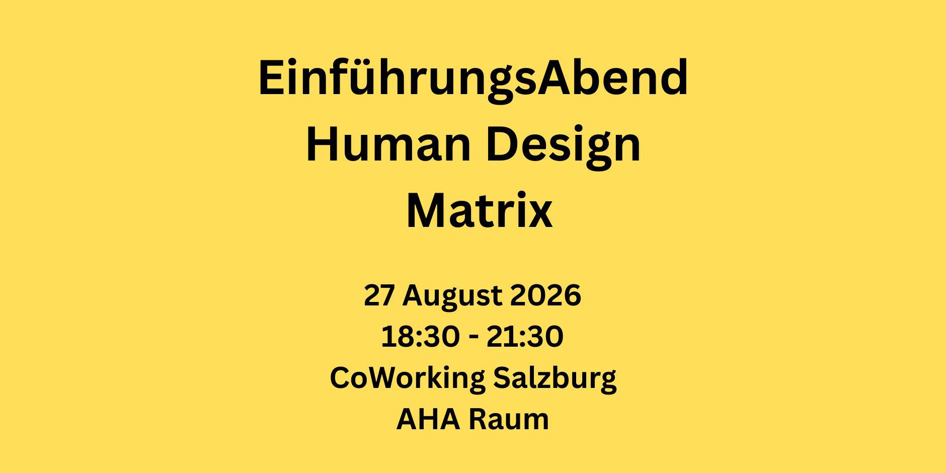 Human Design Matrix Club | EinführungsAbend