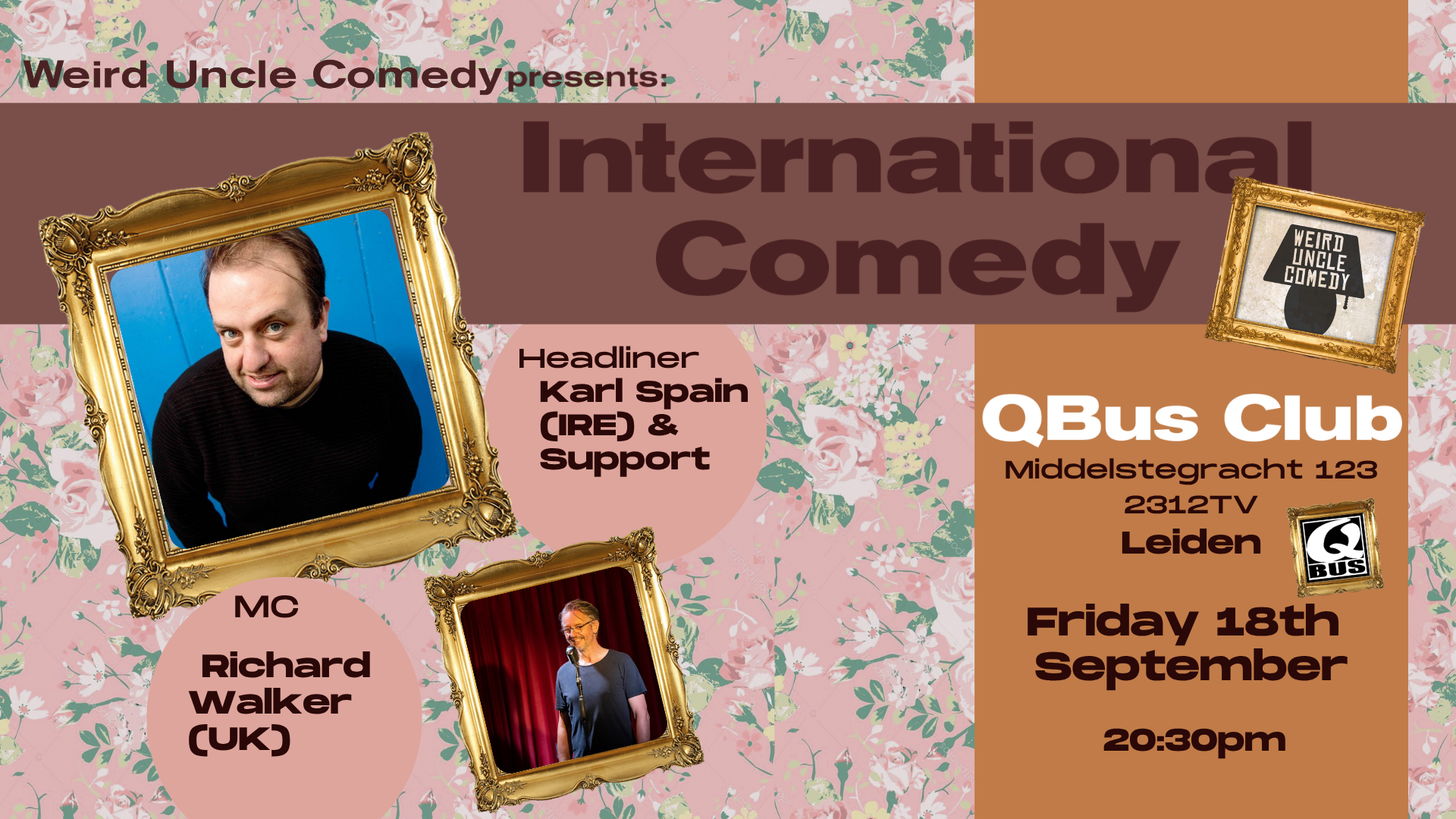 International Stand Up Comedy @QBus Club H/L Karl Spain (IRE)