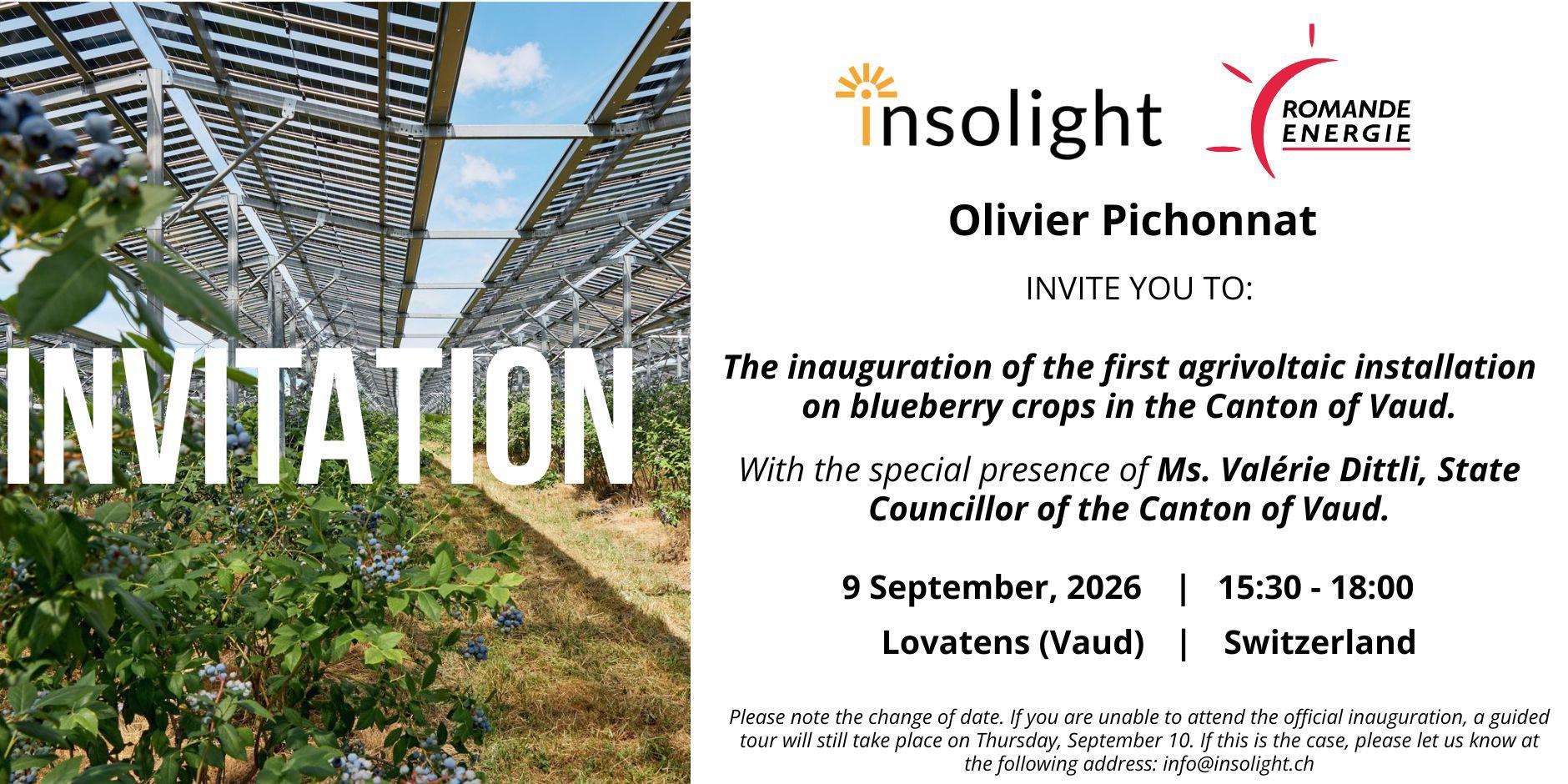Inauguration of our new agrivoltaic installation on blueberries
