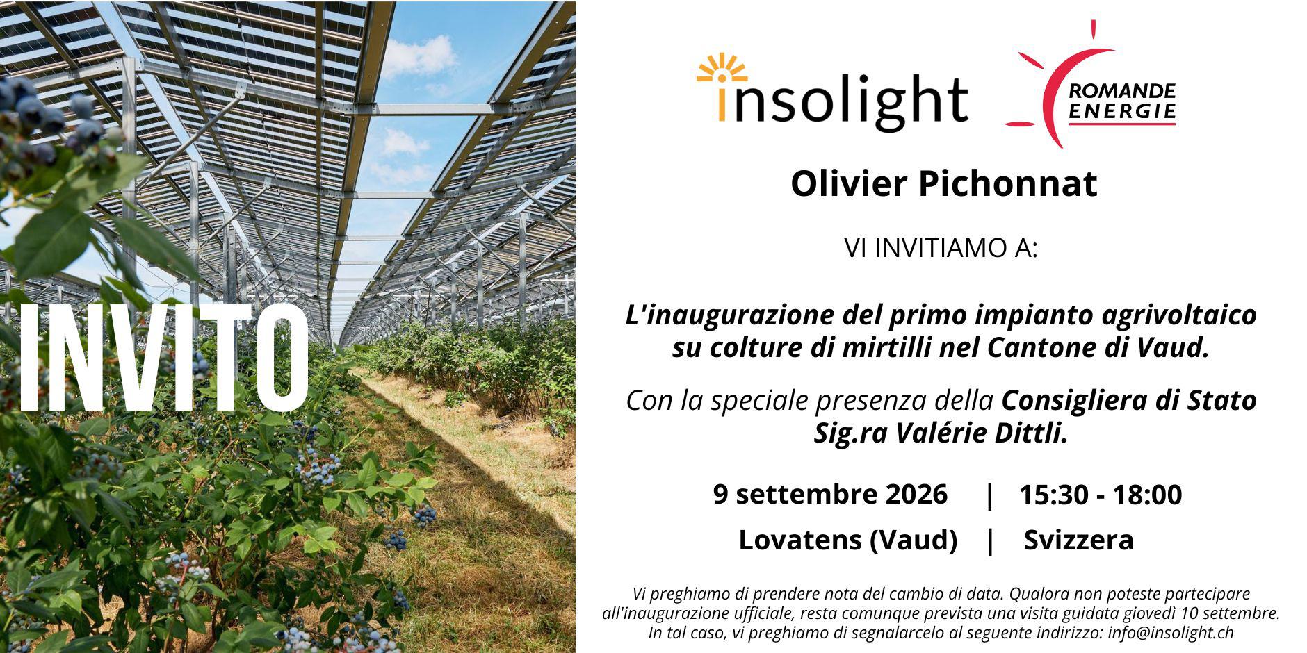 Inaugurazione del nostro nuovo impianto agrivoltaico per mirtilli bio