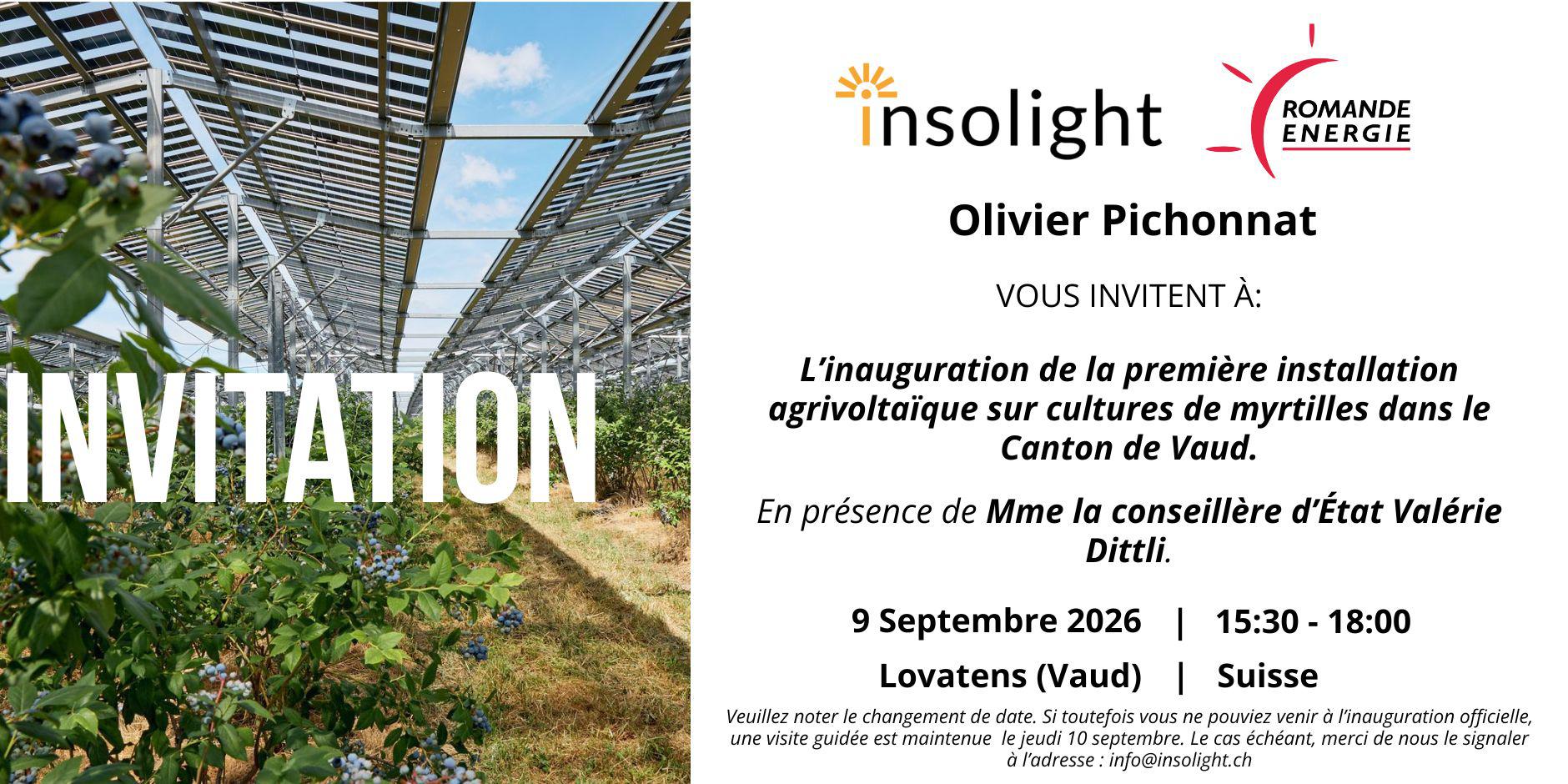 Inauguration de la nouvelle installation agrivoltaïque sur myrtilles bio