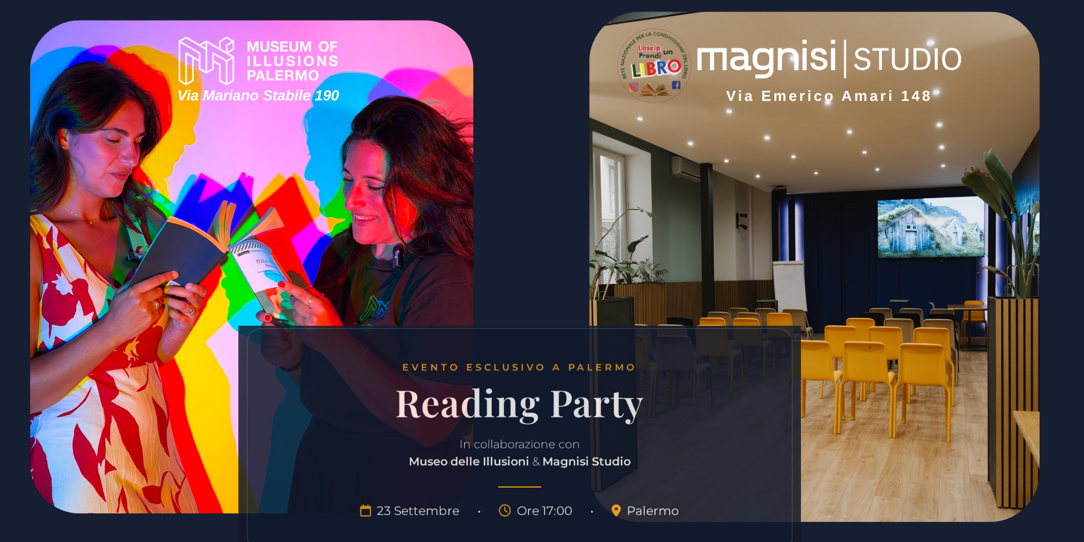 Reading party Magnisi Studio X Museo delle illusioni Palermo